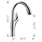 Blanco Artona 1.5 GPM Brass Kitchen Faucet, Pull-Down, Polished Chrome, 442038