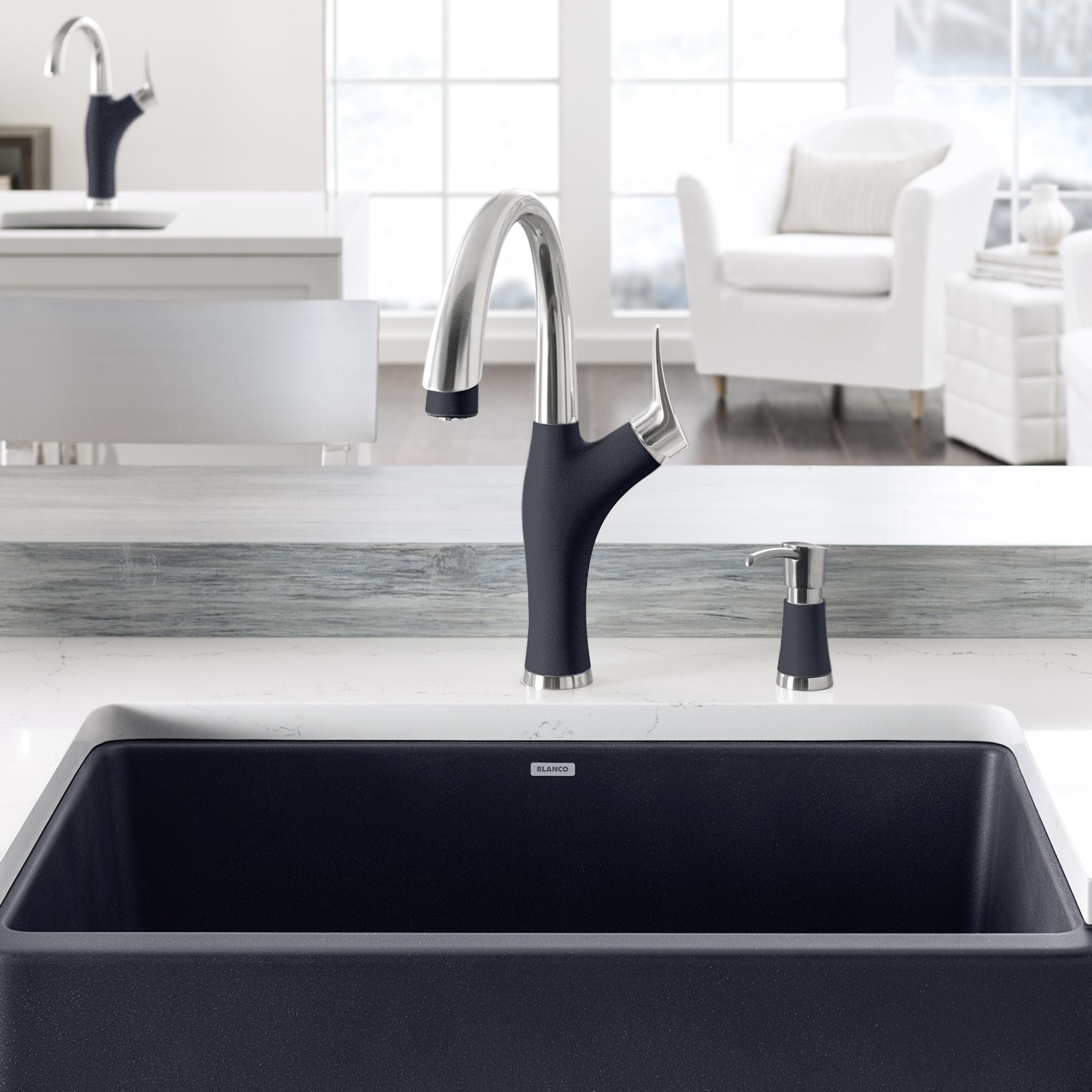 Blanco Artona Soap Dispenser - PVD Steel/Anthracite, 442049