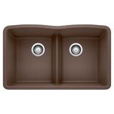 Blanco Diamond 32" Undermount Granite Composite Kitchen Sink, Silgranit, 50/50 Double Bowl, Cafe, 442078
