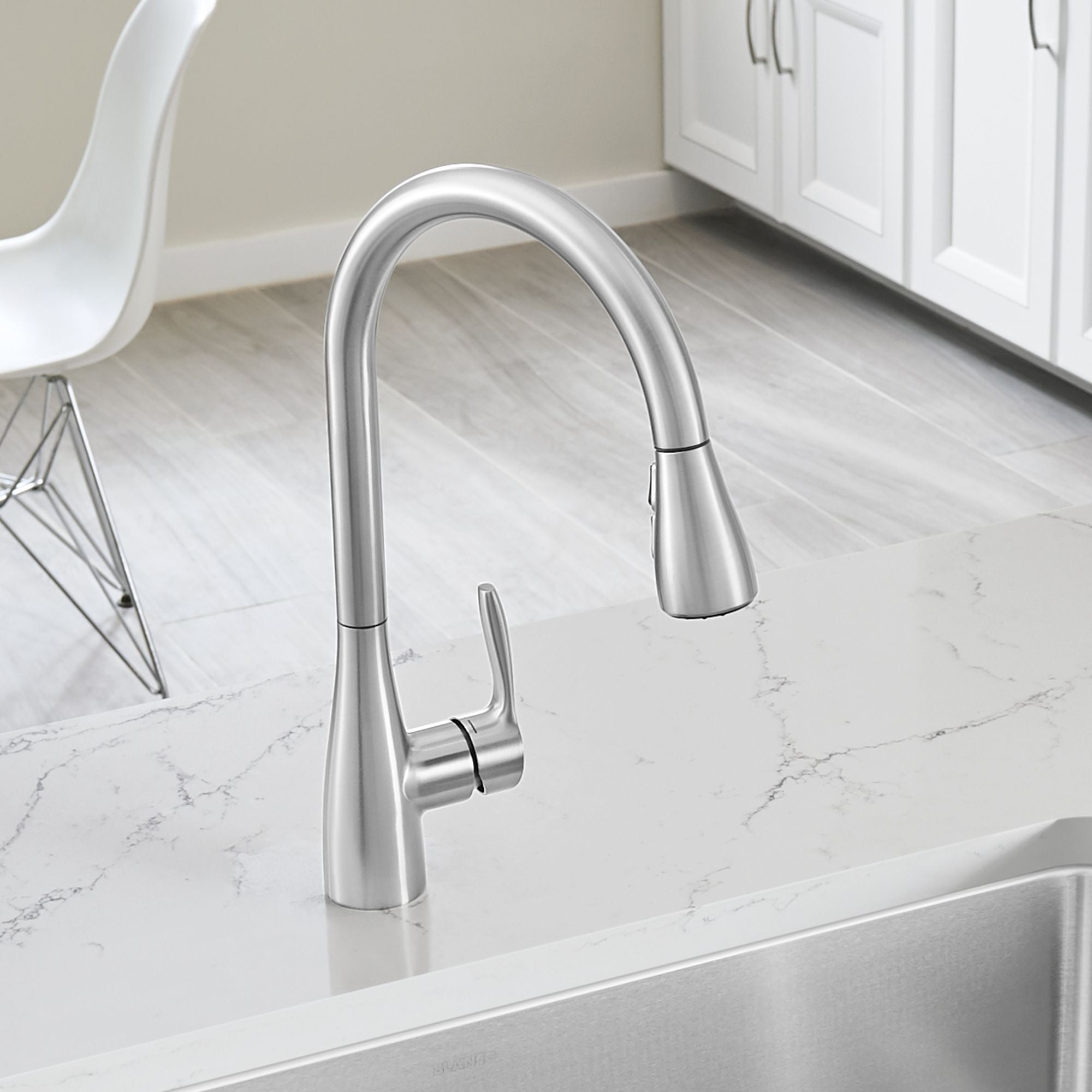 Blanco Atura 1.5 GPM Brass Kitchen Faucet, Pull-Down, Stainless, 442208