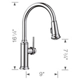 Blanco Empressa 1.5 GPM Brass Kitchen Faucet, Pull-Down, Polished Chrome, 442501