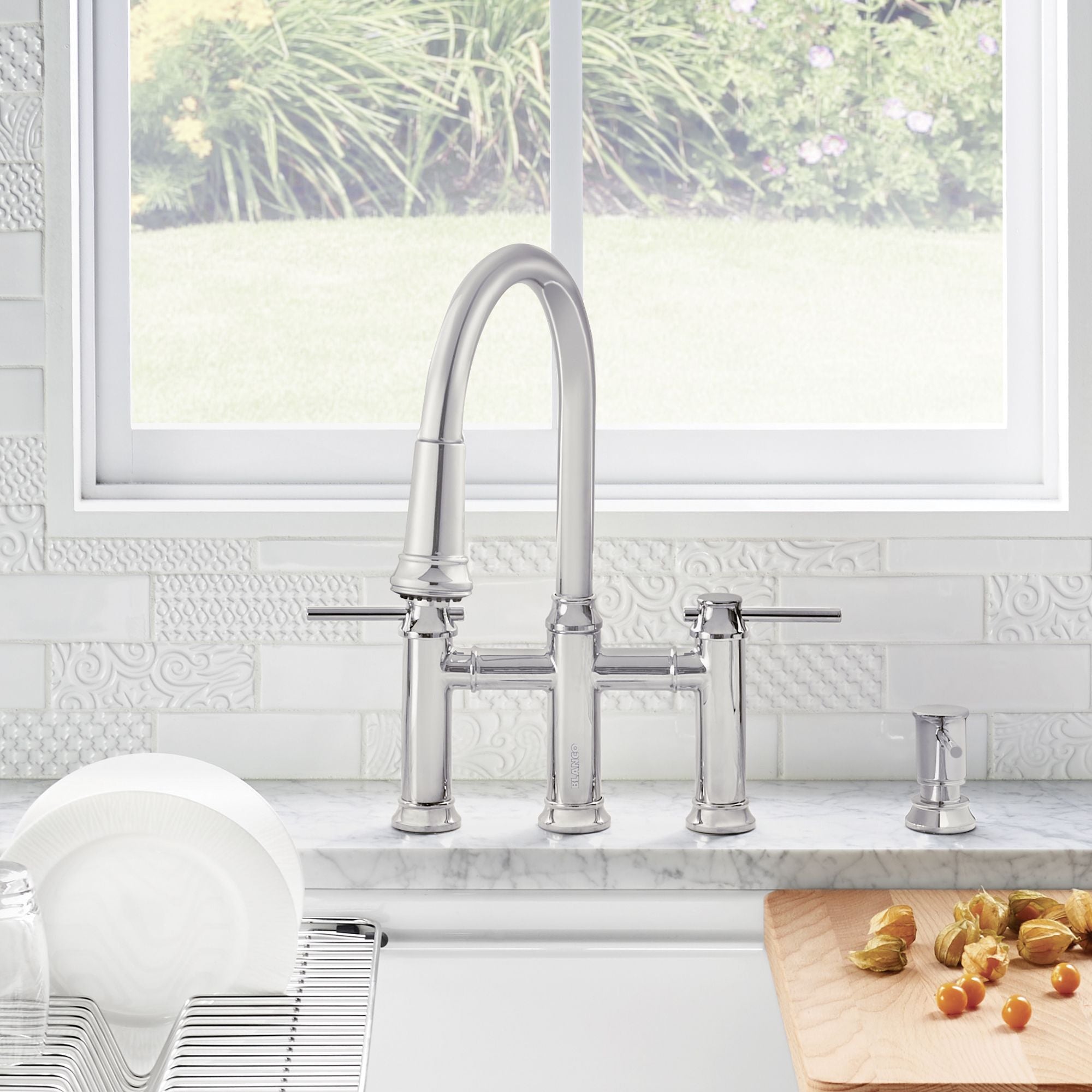 Blanco Empressa 1.5 GPM Brass Kitchen Faucet, Pull-Down, Polished Chrome, 442504