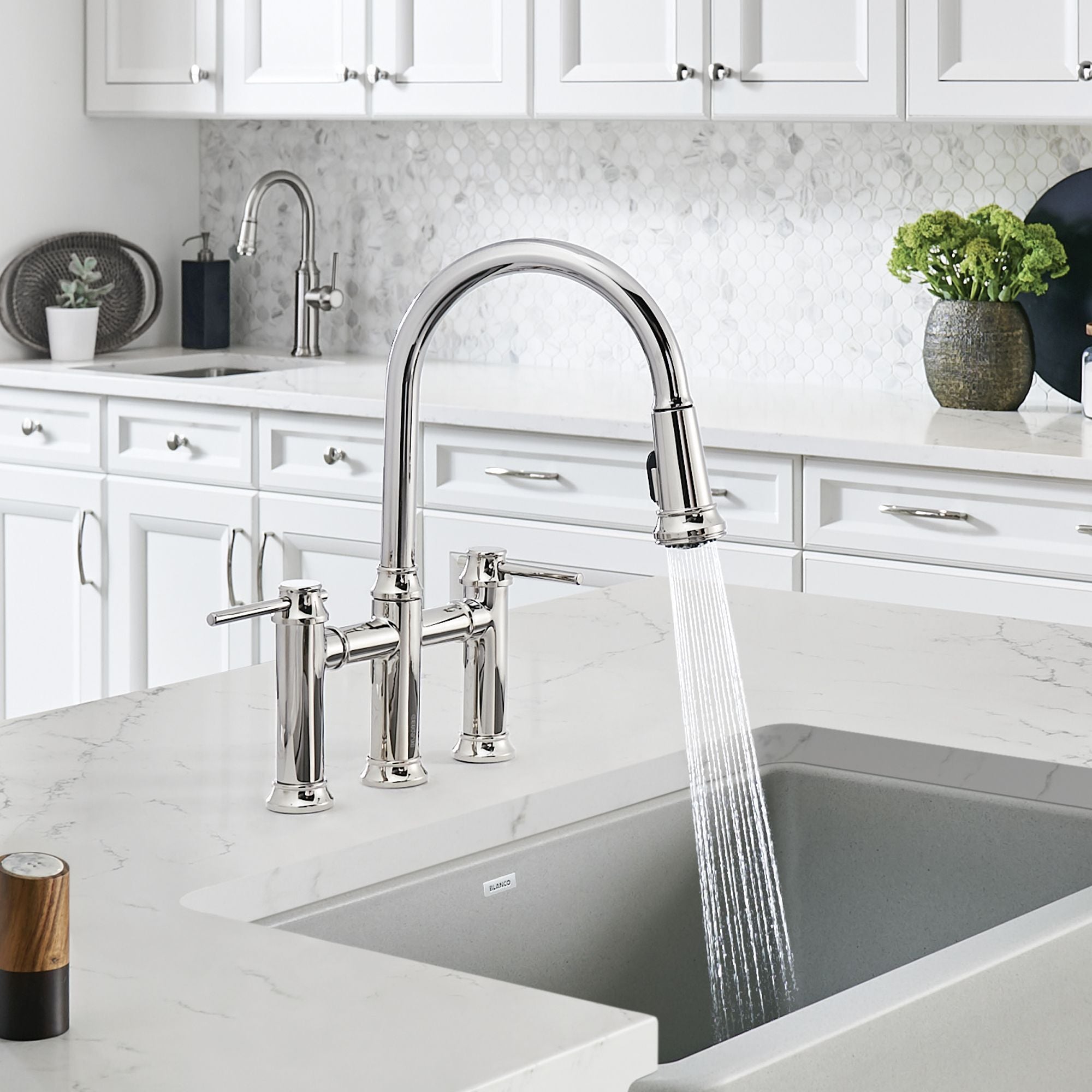 Blanco Empressa 1.5 GPM Brass Kitchen Faucet, Pull-Down, Polished Chrome, 442504
