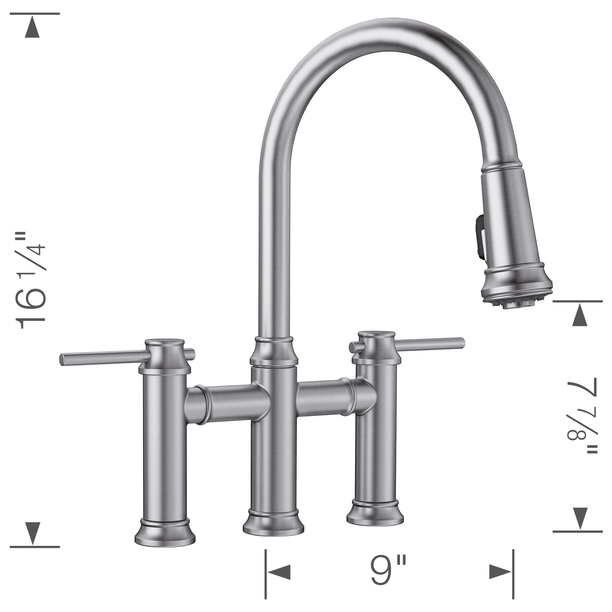 Blanco Empressa 1.5 GPM Brass Kitchen Faucet, Pull-Down, Stainless, 442505