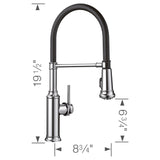 Blanco Empressa 1.5 GPM Brass Kitchen Faucet, Semi-Pro, Polished Chrome, 442508