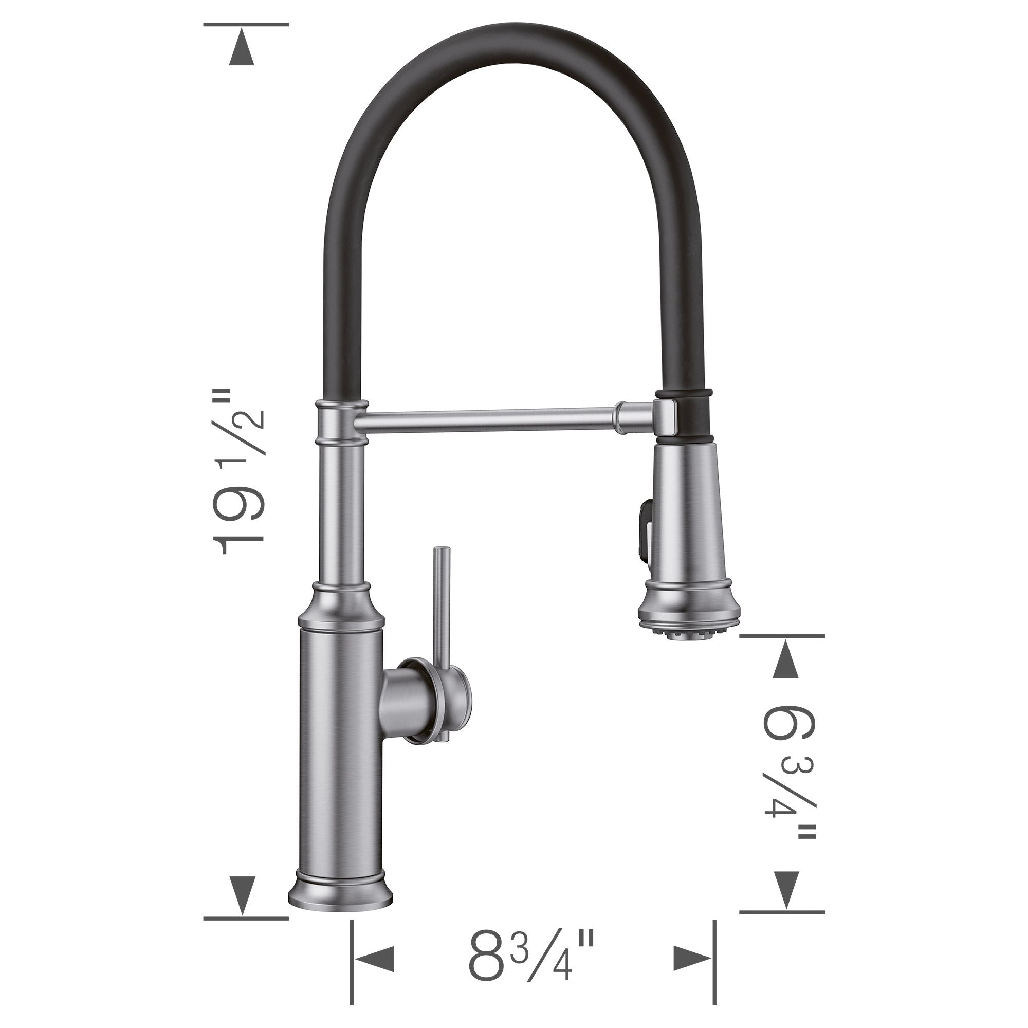 Blanco Empressa 1.5 GPM Brass Kitchen Faucet, Semi-Pro, Stainless, 442509