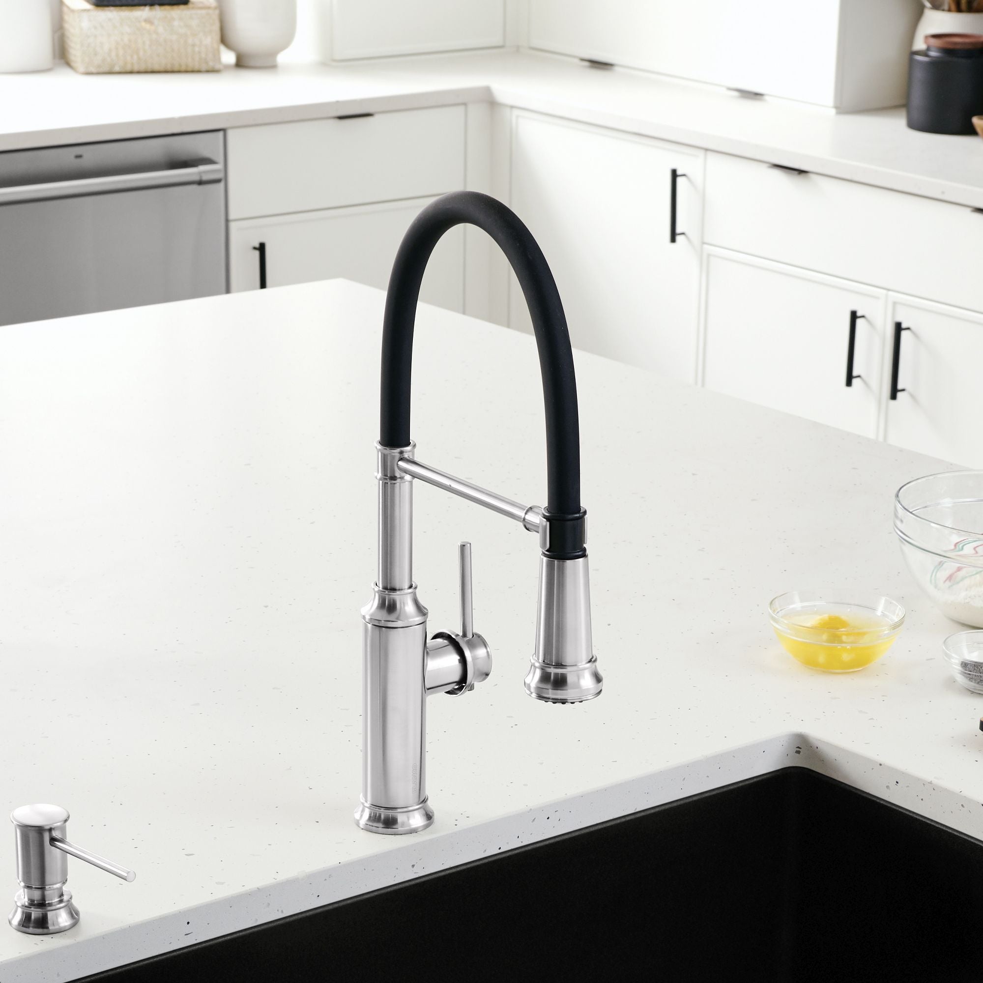 Blanco Empressa 1.5 GPM Brass Kitchen Faucet, Semi-Pro, Stainless, 442509