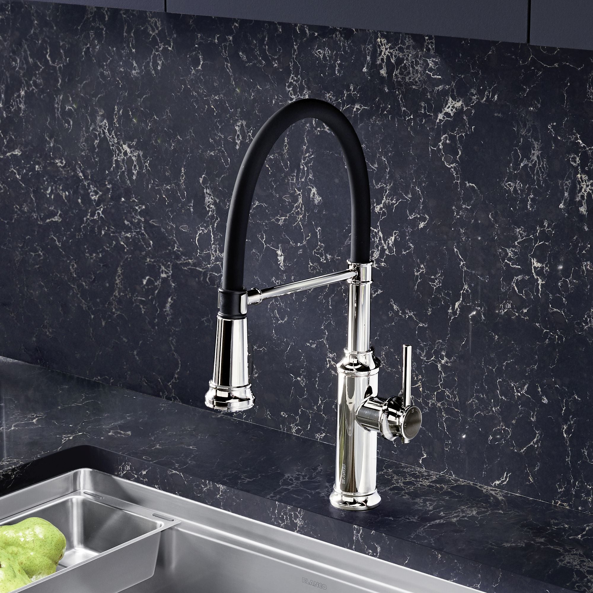 Blanco Empressa 1.5 GPM Brass Kitchen Faucet, Semi-Pro, Polished Nickel, 442510