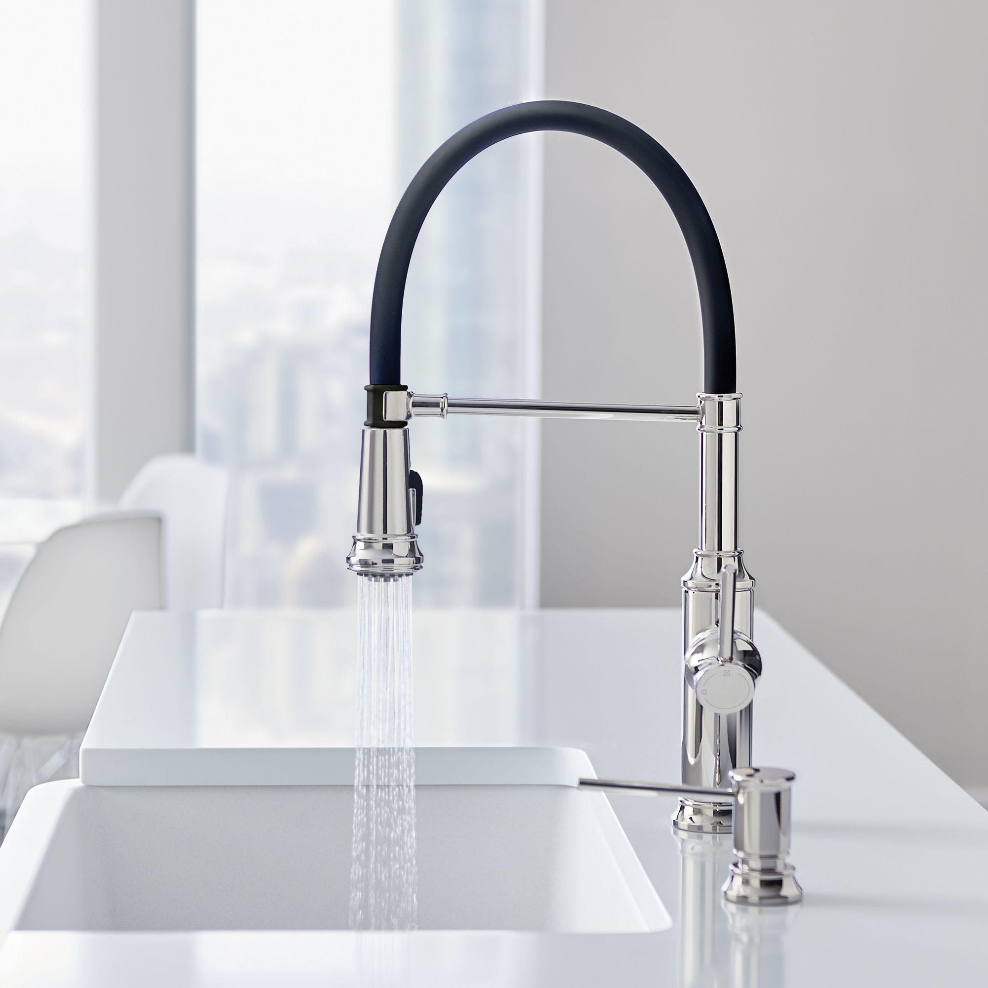 Blanco Empressa 1.5 GPM Brass Kitchen Faucet, Semi-Pro, Polished Nickel, 442510