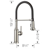 Blanco Empressa 1.5 GPM Brass Kitchen Faucet, Semi-Pro, Polished Nickel, 442510