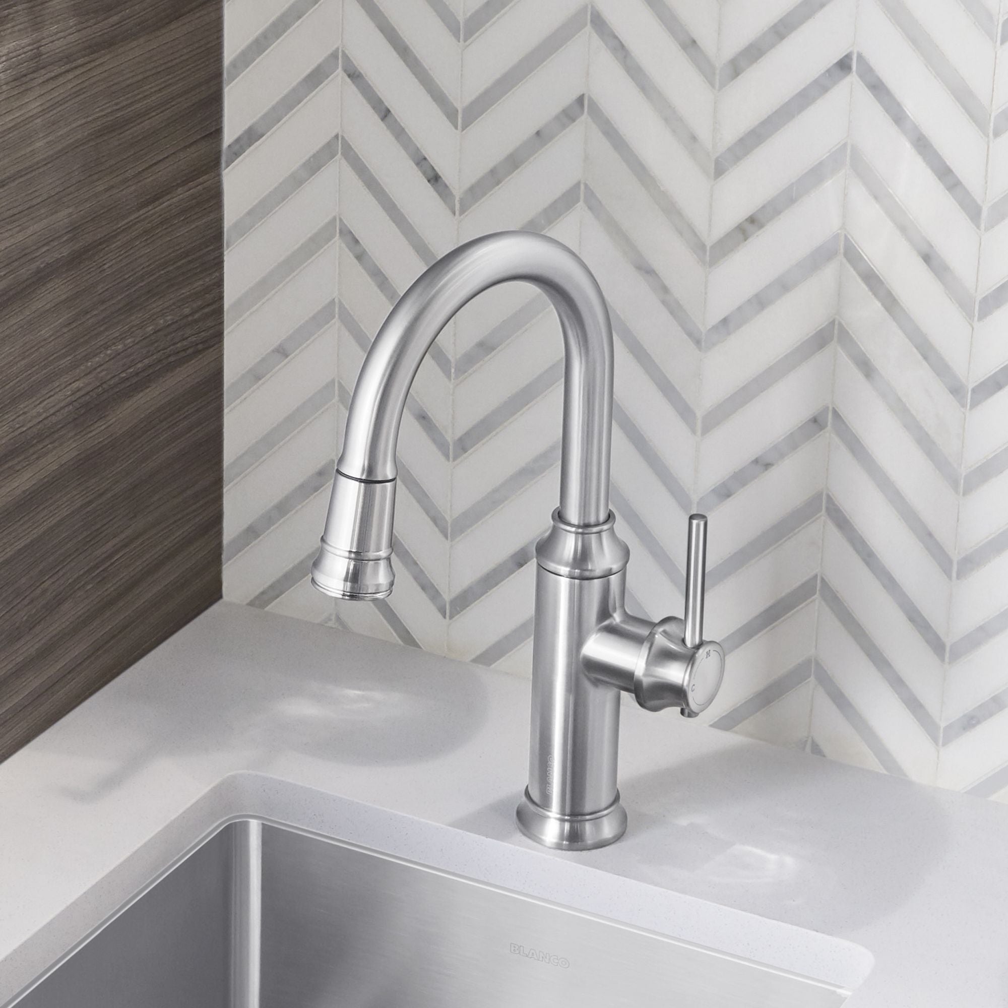 Blanco Empressa 1.5 GPM Brass Bar Faucet, Pull-Down, Stainless, 442513
