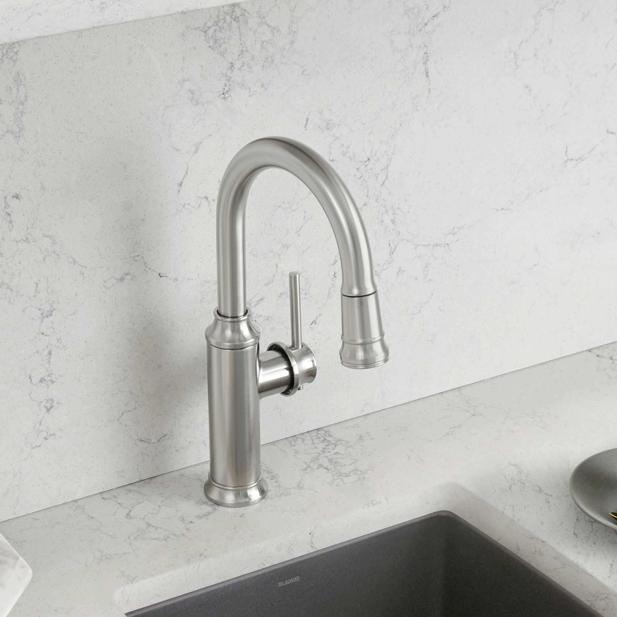 Blanco Empressa 1.5 GPM Brass Bar Faucet, Pull-Down, Stainless, 442513