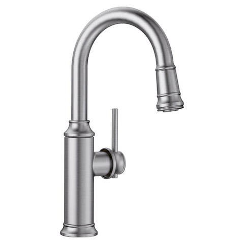 Blanco Empressa 1.5 GPM Brass Bar Faucet, Pull-Down, Stainless, 442513