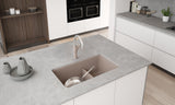 Blanco Precis 33" Undermount Granite Composite Kitchen Sink, Silgranit, 60/40 Double Bowl, Truffle, 442522
