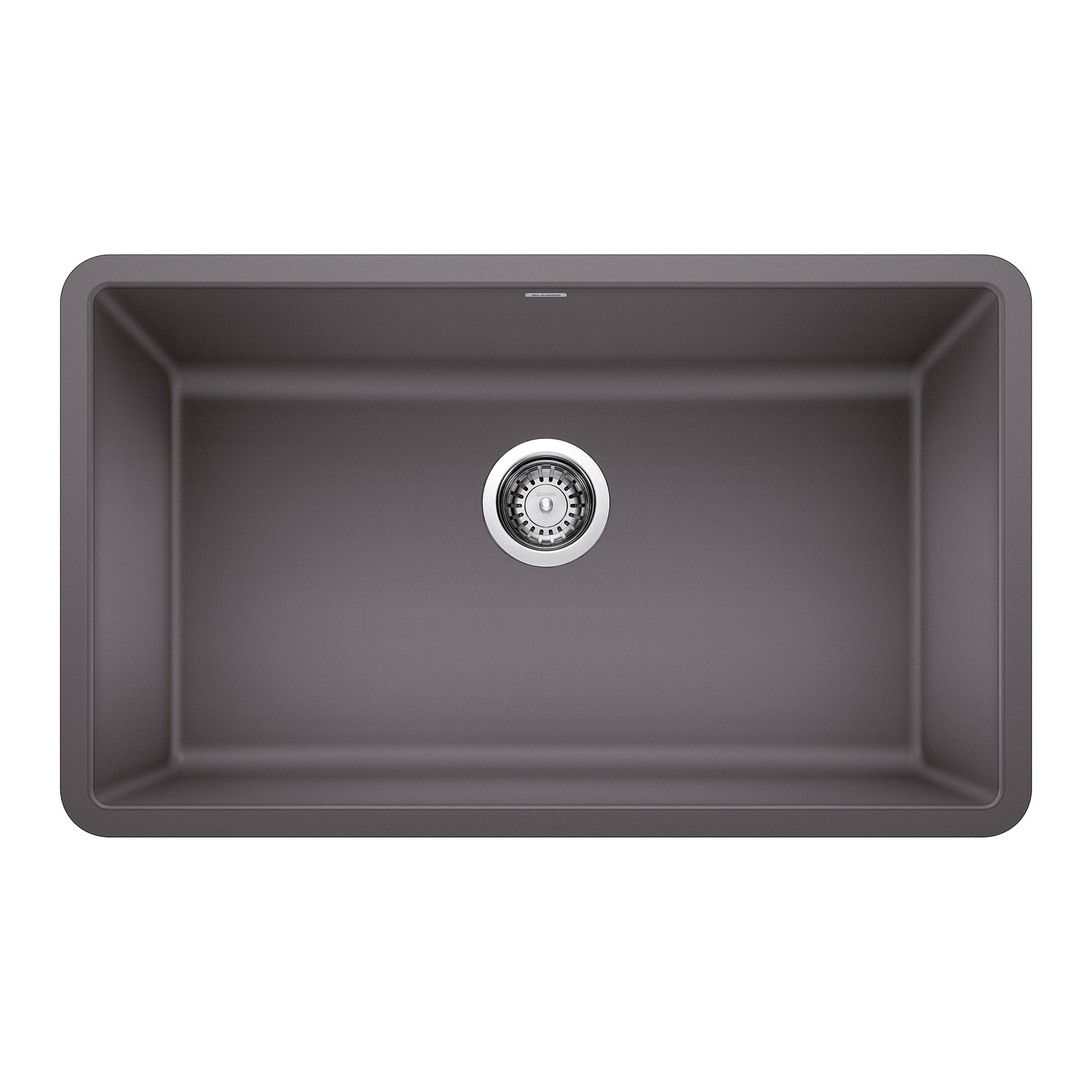 Blanco Precis 30" Undermount Granite Composite Kitchen Sink, Silgranit, Cinder, 442530