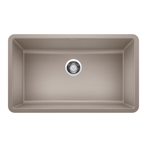 Blanco Precis 30" Undermount Granite Composite Kitchen Sink, Silgranit, Truffle, 442531