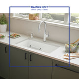 Blanco Urbena 1.5 GPM Brass Kitchen Faucet, Pull-Down, White/Chrome, 526391