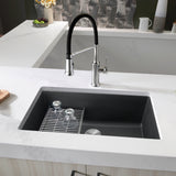 Blanco Precis 30" Undermount Granite Composite Kitchen Sink, Silgranit, Anthracite, 442534