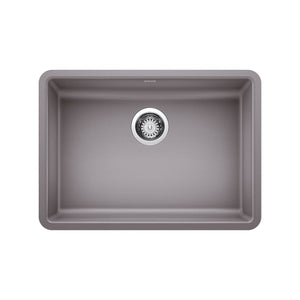 Alternate Image for Blanco Precis 25" Undermount Granite Composite ADA Kitchen Sink, Silgranit, Metallic Gray, 442545