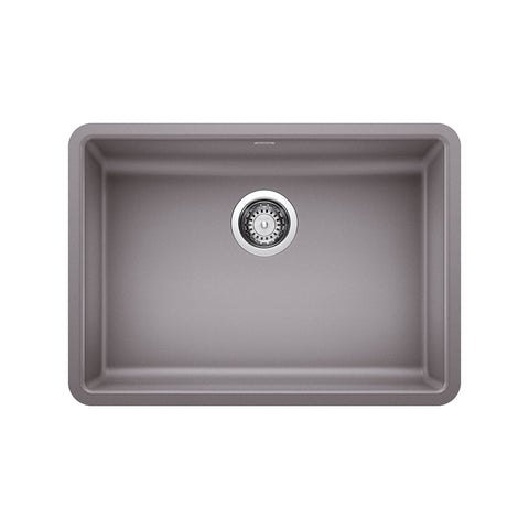 Blanco Precis 25" Undermount Granite Composite ADA Kitchen Sink, Silgranit, Metallic Gray, 442545