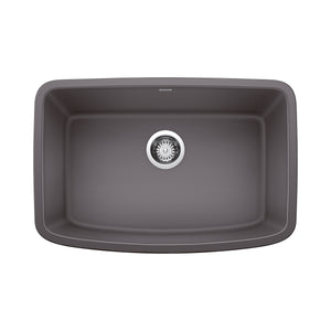 Alternate Image for Blanco Valea 27" Undermount Granite Composite Kitchen Sink, Silgranit, Cinder, 442548