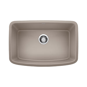 Alternate Image for Blanco Valea 27" Undermount Granite Composite Kitchen Sink, Silgranit, Truffle, 442549