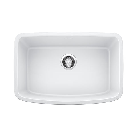 Blanco Valea 27" Undermount Granite Composite Kitchen Sink, Silgranit, White, 442551