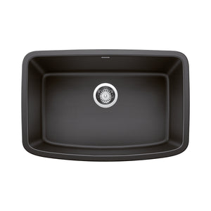Alternate Image for Blanco Valea 27" Undermount Granite Composite Kitchen Sink, Silgranit, Anthracite, 442552