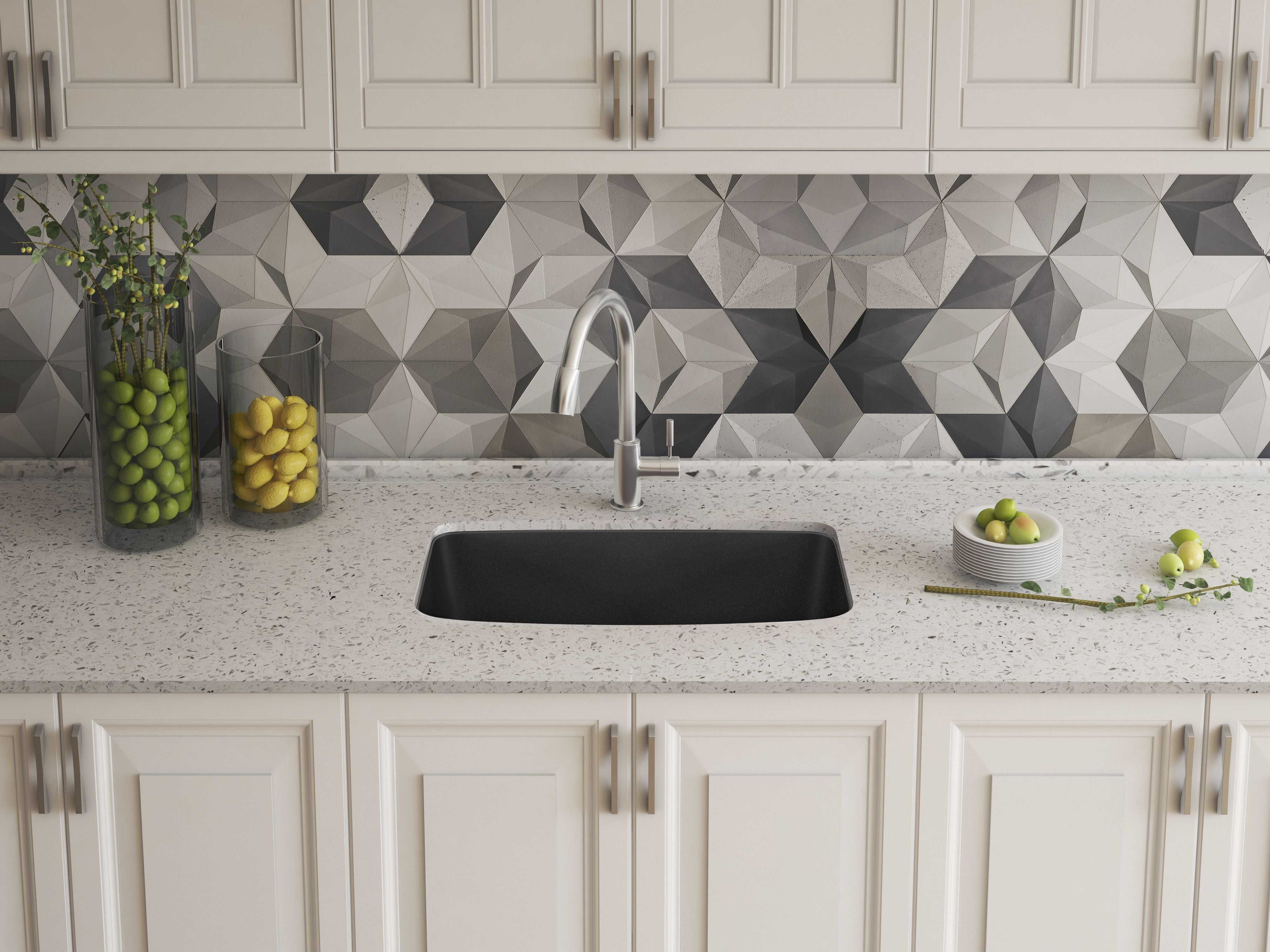 Blanco Valea 27" Undermount Granite Composite Kitchen Sink, Silgranit, Anthracite, 442552