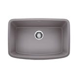 Blanco Valea 27" Undermount Granite Composite Kitchen Sink, Silgranit, Metallic Gray, 442554