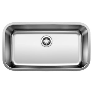 Alternate Image for Blanco Stellar 32" Undermount Stainless Steel Kitchen Sink, 18 Gauge, Brushed Finish, 442576