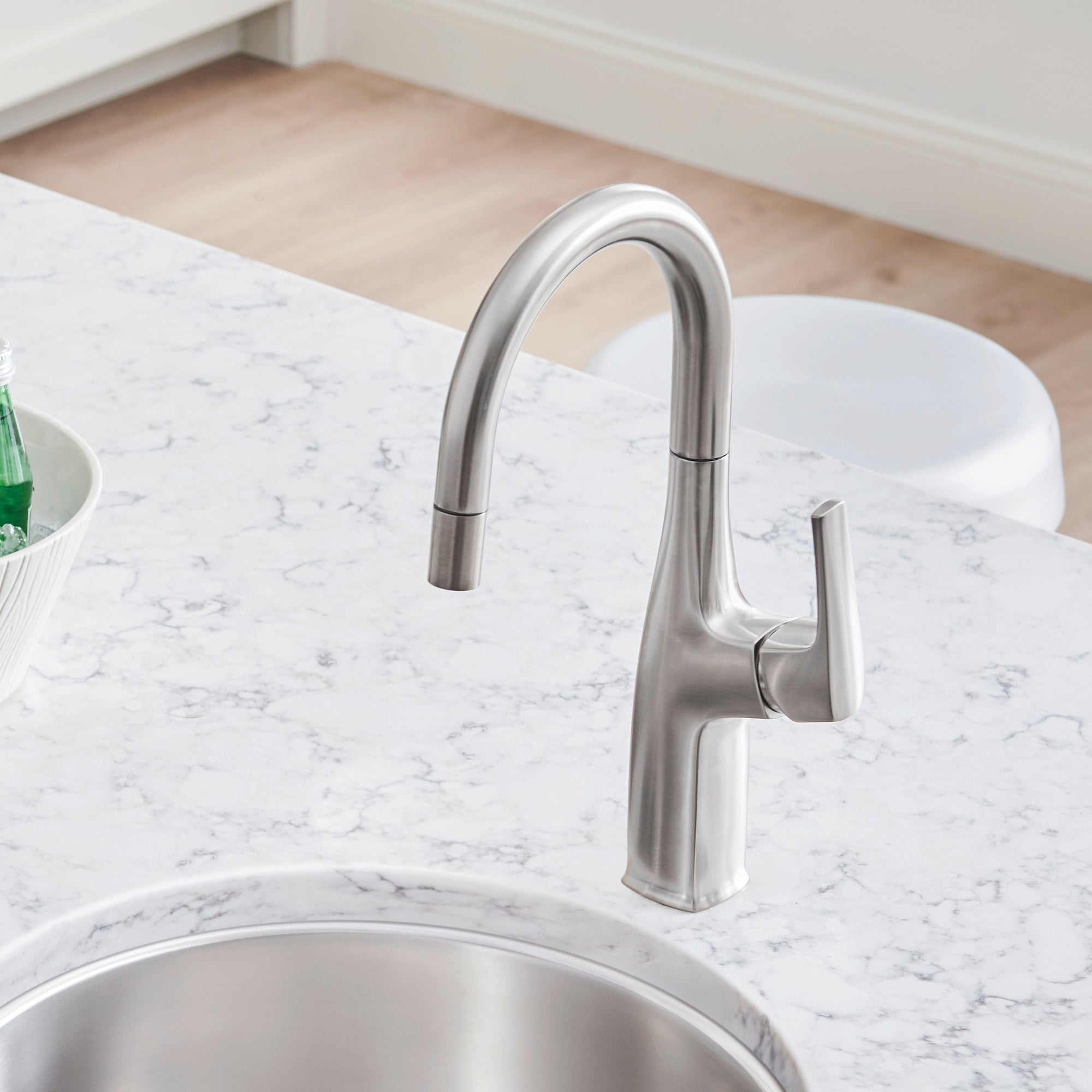 Blanco Rivana 1.5 GPM Brass Bar Faucet, Pull-Down, Stainless, 442682