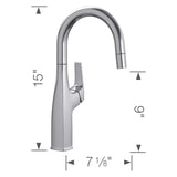 Blanco Rivana 1.5 GPM Brass Bar Faucet, Pull-Down, Stainless, 442682