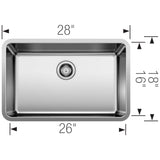 Blanco Formera 28" Undermount Stainless Steel Kitchen Sink, 18 Gauge, 442765