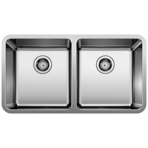 Alternate Image for Blanco Formera 33" Undermount Stainless Steel Kitchen Sink, 50/50 Double Bowl, 18 Gauge, Satin Polish, 442768
