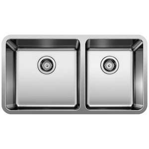 Alternate Image for Blanco Formera 33" Undermount Stainless Steel Kitchen Sink, 60/40 Double Bowl, 18 Gauge, Satin Polish, 442769