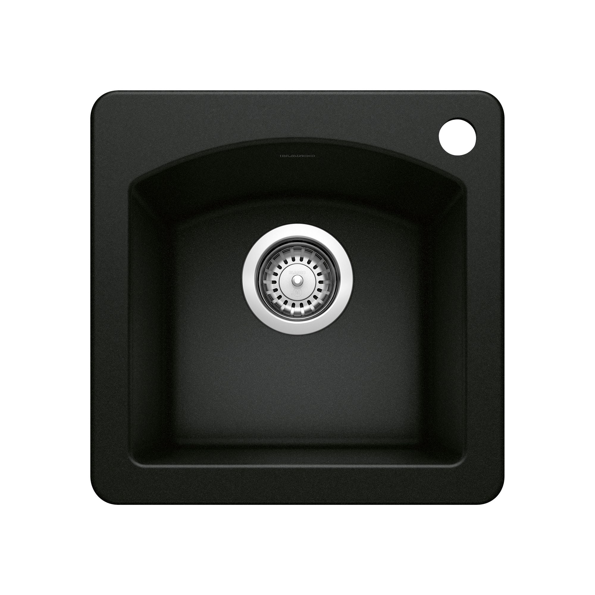 Blanco Diamond 15" Square Granite Composite Bar/Prep Sink, Silgranit, Coal Black, 442915