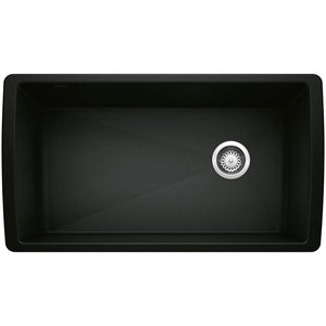 Alternate Image for Blanco Diamond 34" Undermount Granite Composite Kitchen Sink, Silgranit, Coal Black, 442916