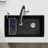 Blanco Diamond 34" Undermount Granite Composite Kitchen Sink, Silgranit, Coal Black, 442916