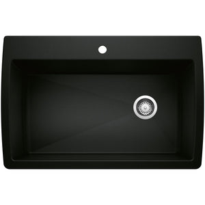 Alternate Image for Blanco Diamond 34" Dual Mount Granite Composite Kitchen Sink, Silgranit, Coal Black, 442917