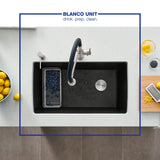 Blanco Diamond 34" Dual Mount Granite Composite Kitchen Sink, Silgranit, Coal Black, 442917