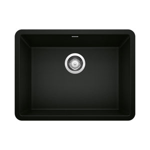 Alternate Image for Blanco Precis 23" Undermount Granite Composite Kitchen Sink, Silgranit, Coal Black, 442928