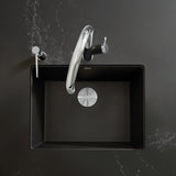 Blanco Precis 23" Undermount Granite Composite Kitchen Sink, Silgranit, Coal Black, 442928