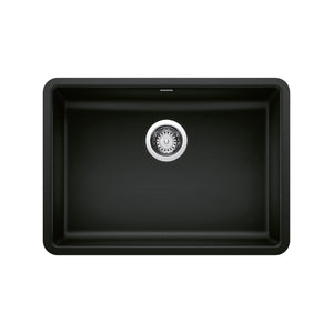 Alternate Image for Blanco Precis 25" Undermount Granite Composite ADA Kitchen Sink, Silgranit, Coal Black, 442929