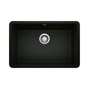 Alternate Image for Blanco Precis 27" Undermount Granite Composite Kitchen Sink, Silgranit, Coal Black, 442930