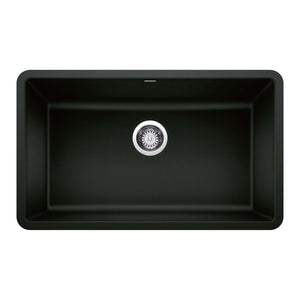Alternate Image for Blanco Precis 30" Undermount Granite Composite Kitchen Sink, Silgranit, Coal Black, 442931