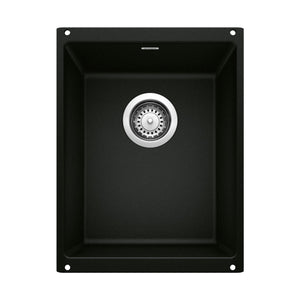 Alternate Image for Blanco Precis 14" Rectangle Granite Composite Bar/Prep Sink, Silgranit, Coal Black, 442932