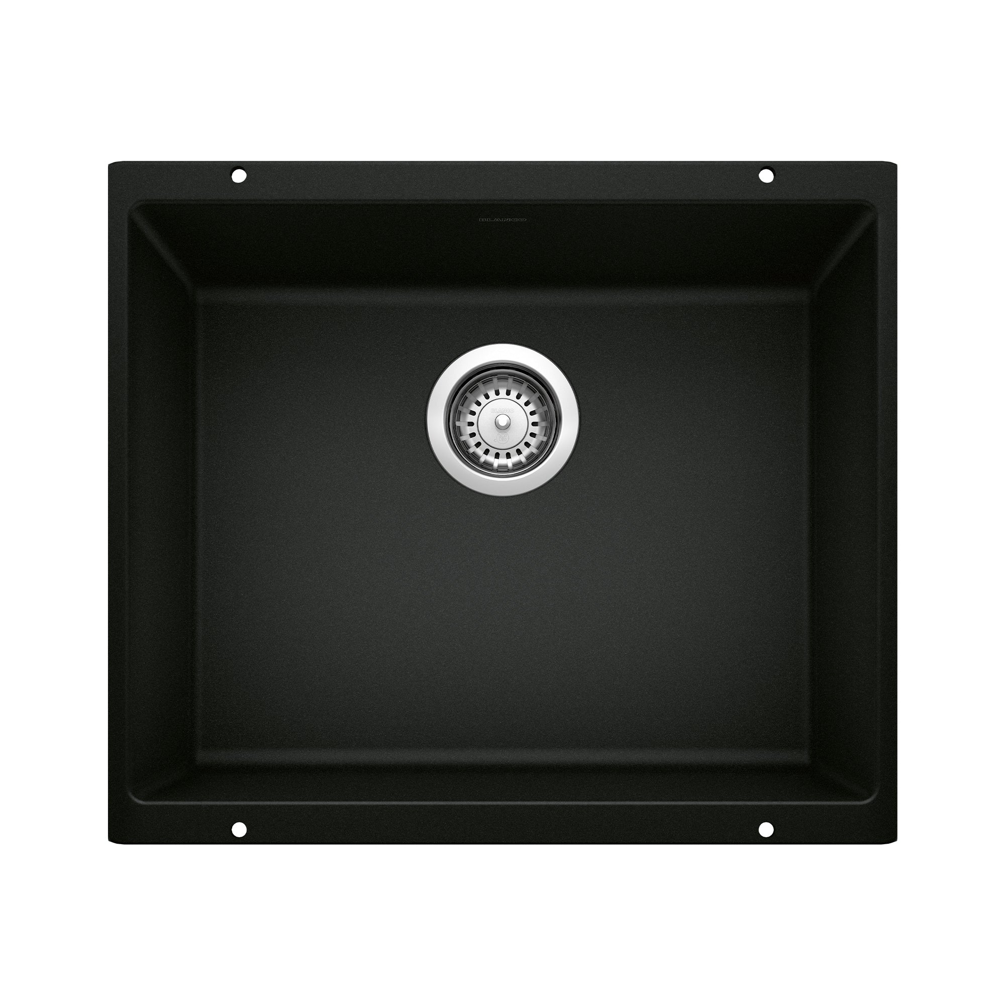 Blanco Precis 21" Undermount Granite Composite Kitchen Sink, Silgranit, Coal Black, 442933