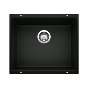 Alternate Image for Blanco Precis 21" Undermount Granite Composite Kitchen Sink, Silgranit, Coal Black, 442933