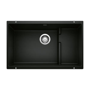 Alternate Image for Blanco Precis 29" Undermount Granite Composite Kitchen Sink, Silgranit, Coal Black, 442934